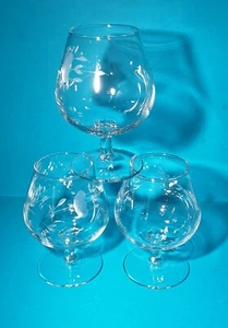 3x Princess House Heritage, Brandy Snifter Aperitif Wine Glasses, E.C. - Picture 1 of 7