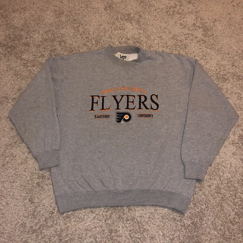 Philadelphia Flyers Sweater Mens Large Gray Long Sleeve Sweatshirt Y2K Hockey U6 Cover