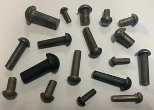 100 No, Cup Head, Solid, Steel Rivet, 1/4" Dia X 3/4" Long. - Picture 1 of 2