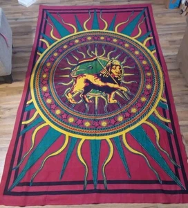 Wall Hanging Sheet Decor King of the Jungle Lion Sun Celestial Leo Zodiac 90x53 - Picture 1 of 5