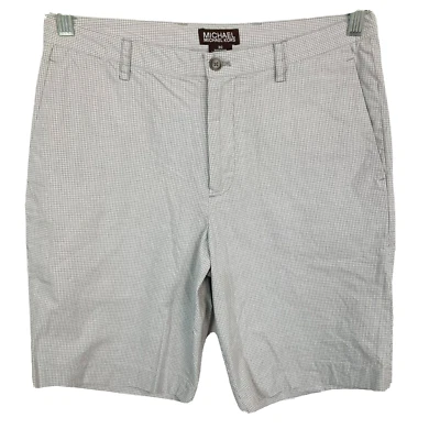 Pantalones Cortos Michael Kors Para Hombre Talla 30 Gris Algodón a Cuadros Chino Logo Bolsillos Foto 1 de 4