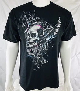 Alstyle Ropa y Ropa Activa Para Hombre Camiseta Talla L Gráficos Calavera Alas Serpiente - Imagen 1 de 6
