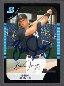 2005 Bowman #202  Ben Jones  NY YANKEES  SIGNED AUTOGRAPH AUTO COA