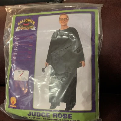 RUBIES HALLOWEEN COSTUME women ONE SIZE Judge ROBE BLACK - Image 1 of 3