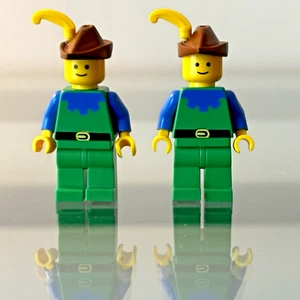 2 Genuine LEGO Minifigure Castle Forestman Blue w/Brown Hat CAS135 - Picture 1 of 5