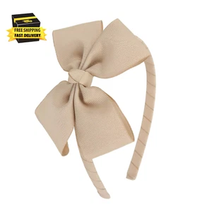 MEEDEE Hairband 1PC Tan Grosgrain Bowknot Headband for Girls Toddlers Kids Party - Picture 1 of 9