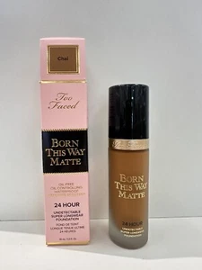 TOO FACED Born This Way MATTE 24H Foundation CHAI Full Size NEW BOXED - Picture 1 of 3