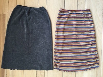 Lote 2 faldas elásticas ceñidas al cuerpo tejido chenilla polar multicolor XXS XS para mujer Foto 1 de 4