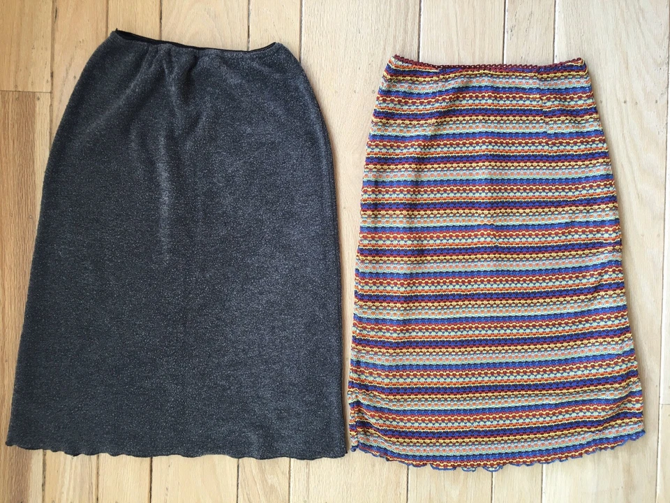 Lote 2 faldas elásticas ceñidas al cuerpo tejido polar multicolor talla XXS XS 00 0 para mujer Foto 1 de 4