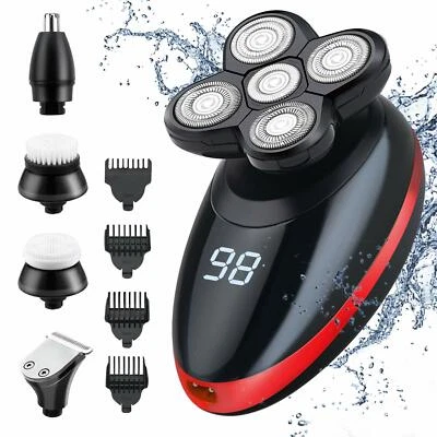Electric Shaver for Men Grooming Kit with Rotary Shaver Hair Nose Trimmer (Red) - Image 1 of 4