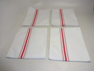 4 Bistro Stripe Napkins 18" x 22" 100% Polyester White / Red Garnier Thiebaut - Image 1 of 4