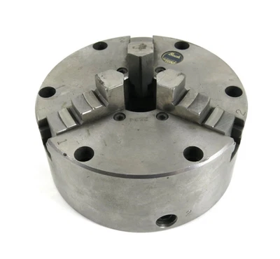 Mandril de torno autocentrado ajustable Buck 2534 3 mordazas 5" con respaldo liso Foto 1 de 4