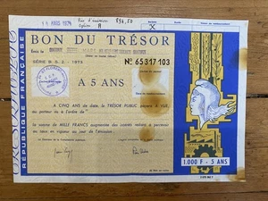 BON DU TRESOR A 5 ANS 1973 (F) - Picture 1 of 1