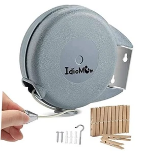 Retractable Clothesline Indoor Outdoor Heavy Duty 40 Feet - PVC Clothes Line - Picture 1 of 6