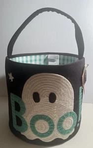 NEW Boo Ghost Halloween Basket Pail Cotton Home Decor Trick or Treat Boo - Picture 1 of 3