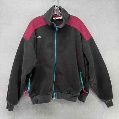 Chaqueta polar Columbia Sportswear vintage para hombre XL negra con logotipo al aire libre hecha en EE. UU. Foto 1 de 4