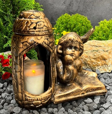 Grablampe Grablaterne Grableuchte Engel Grabengel Grabschmuck Grablicht Kerze - Bild 1 von 3