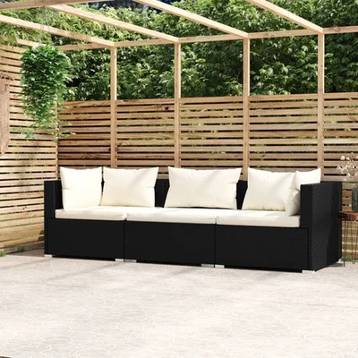 Garten Lounge Set Kissen Gartenmöbel Sofa Garnitur Sitzgruppe Poly Rattan vidaXL - Bild 1 von 4