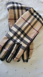 BURBERRY Leather Gloves 7 1/2 - Picture 1 of 6