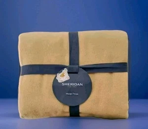 💜BRUNE Soft Wool-cotton Blend Throw in Caramel by SHERIDAN RRP $230💜 - Picture 1 of 3
