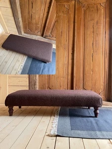 Footstool Ottomon coffee table handmade and covered in handwoven fabric - Picture 1 of 6