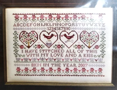 Blue Ribbon Designs STITCHED WITH LOVE Sampler - Image 1 of 3