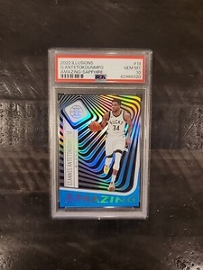 2020 Panini Illusions Amazing Sapphire #19 Giannis Antetokounmpo PSA 10 