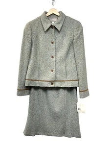 Liz Claiborne Collection NWT Light Green and Light Brown Wool Tweed Skirt Suit S - Picture 1 of 12