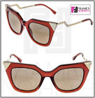 FENDI IRIDIA FF0060S Red Translucent Gold Mirrored Thunder Sunglasses Optyl 0060