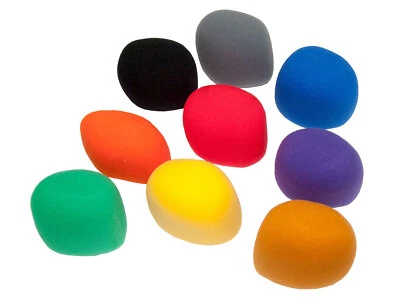 9er Set deetech WS-9c Mikrofon Windschutz Mikrofonwindschutz Popschutz, farbig - Bild 1 von 3