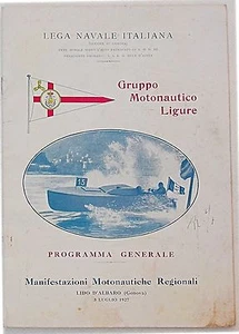 Manifestazioni Motonautiche R.li Lido d'Albaro Genova 1927 Programma (Motoscafi) - Picture 1 of 1