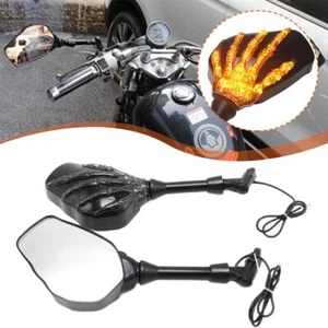 Universal Motorcycle SKELETON Skull HAND Claw Side Mirrors Claw Mirror Rea D3P7 - Picture 1 of 11