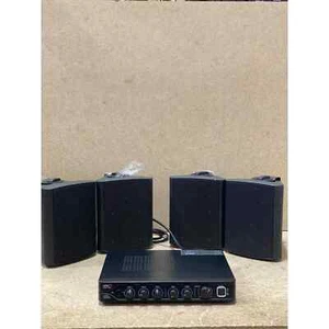 Paquete de altavoces de pared amplificador Ex Demo 60W amplificador altavoces de música de fondo negro - Imagen 1 de 14