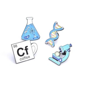 Broche molecular químico esmalte ciencia microscopio ADN pin biológico metal - Imagen 1 de 15