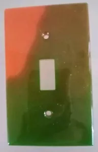 Handmade Resin Light Switch Cover Green & Orange Modern Home Decor New - Picture 1 of 2