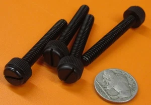 Nylon Black Plastic Thumb Screw 1/4"-20 x 1 3/4" Length, 31/64" Head Dia, 100Pc - Picture 1 of 12