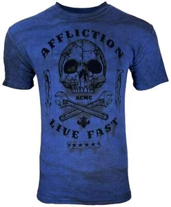 Affliction Men's T-shirt Garage Dusk Biker Tattoo S-5XL - Picture 1 of 8