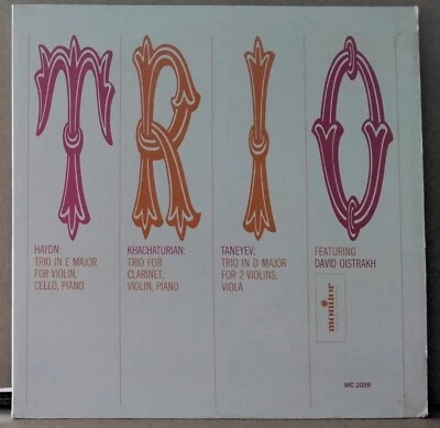 MONITOR RECORDS MC-2059 HAYDN, KHACHATURIAN, TANEYEV - TRIO D. OISTRAKH 1963 US - Image 1 of 3