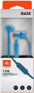 ORIGINAL JBL T110 KOPFHÖRER KOPFHÖRER IN-EAR BLAU STEREO MIKROFON SPORT 3,5 BASS - Bild 1 von 3
