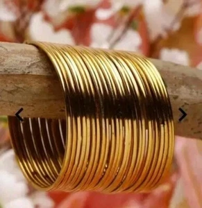 Ethic Antique Look Oxidized Plain Gold plated Bnagle Bridal Indian Jewelry - Picture 1 of 5