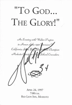 Walter Payton Signed 1997 Program Autographed PSA/DNA LOA Chicago Bears - Image 1 of 3