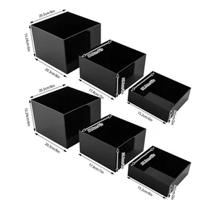 6 piezas elevadores de exhibición de acrílico cajas de acrílico cubos de anidación de exhibición de acrílico negros - Imagen 1 de 21