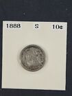 1888 - S Seated Liberty Dime, Nice