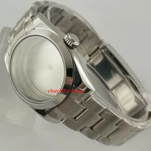 36mm Sapphire glass Steel Watch Case Bracelet Solid Back For NH35 NH36 Movement - Picture 1 of 6