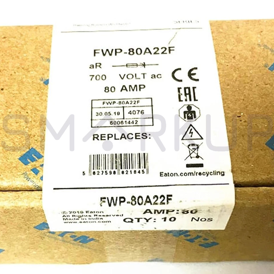 Fusível 80A 10 peças/novo na caixa BUSSMANN FWP-80A22F - Imagem 1 de 1