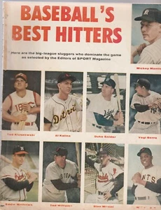 BASEBALL'S BEST HITTERS, 1957-MANTLE, MAYS, WILLIAMS, MUSIAL, KALINE,ETC. - Imagen 1 de 2