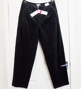 SIZE 12 REG = 28" INS LEG MARKS & SPENCER PER UNA SLOUCHY FIT BLACK PLEAT CORDS - Picture 1 of 2
