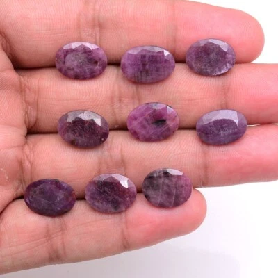 9 Pcs Natural African Ruby Unheated Oval Cut 13mm-14mm Stunning Loose Gemstones - Image 1 of 4