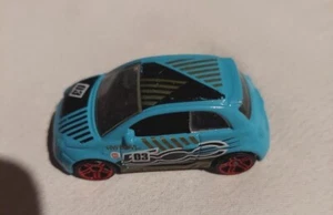 Hotwheels Fiat Teal Blue Black Green Car 2013 - Picture 1 of 6
