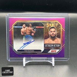 Tai Tuivasa 2023 Select UFC Octagon Action Signatures Purple Prizm /49
